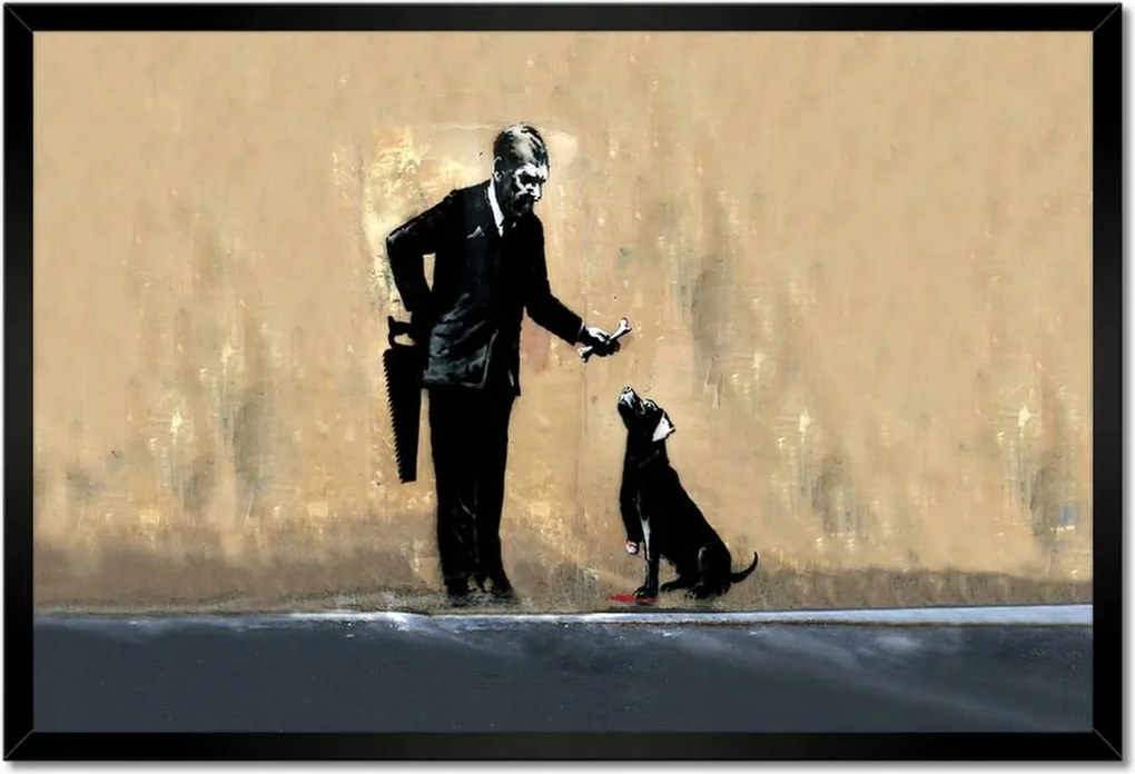 Poszter keretben 60x40 Banksy Jó kutya Kutya