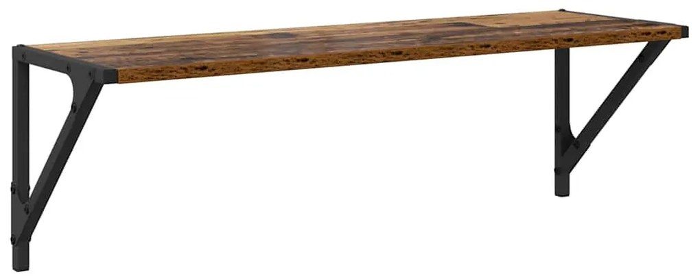 vidaXL Falpolcok polcokkal 2 pcs Öreg fa 80 x 25 x 25,5 cm Faanyag