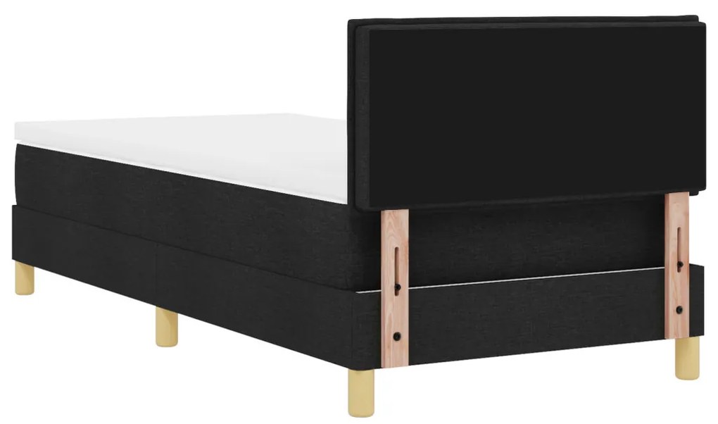 vidaXL LED Box Spring Ágy matracmal Fekete 80 x 200 cm szövet