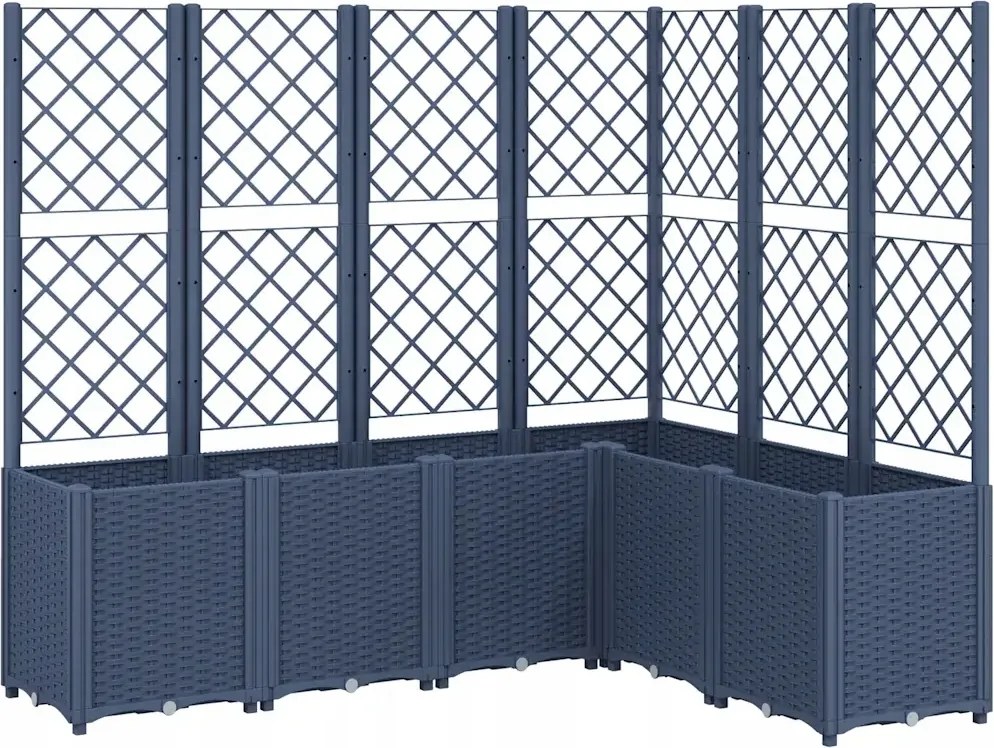 Kerti Virágtartó, rácsos, kékesszürke, 160x120x140 cm, Pp