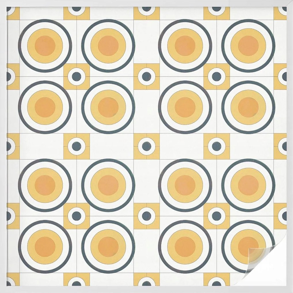 Öntapadós ablak furnér adatvédelem Retro körök 100x100