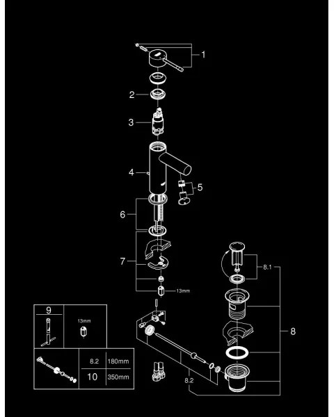 GROHE 32898001 - ESSENCE mosdócsaptelep DN 15, fényes króm