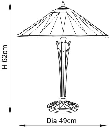 Endon 64045 - Tiffany DARK STAR asztali lámpa 2xE27/60W/230V, Ø 49 cm