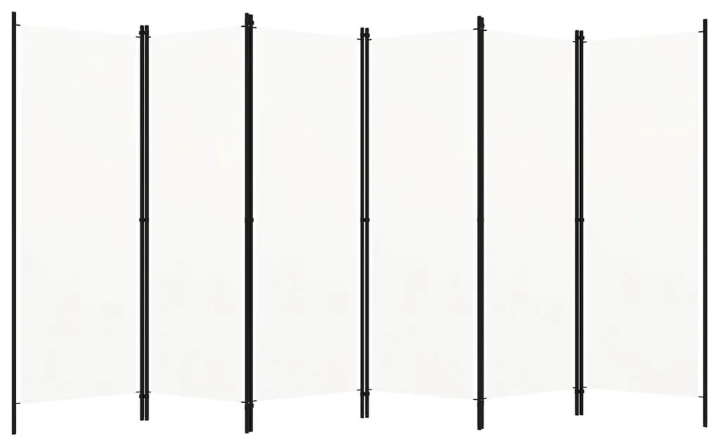 vidaXL fehér 6 paneles paraván 300 x 180 cm