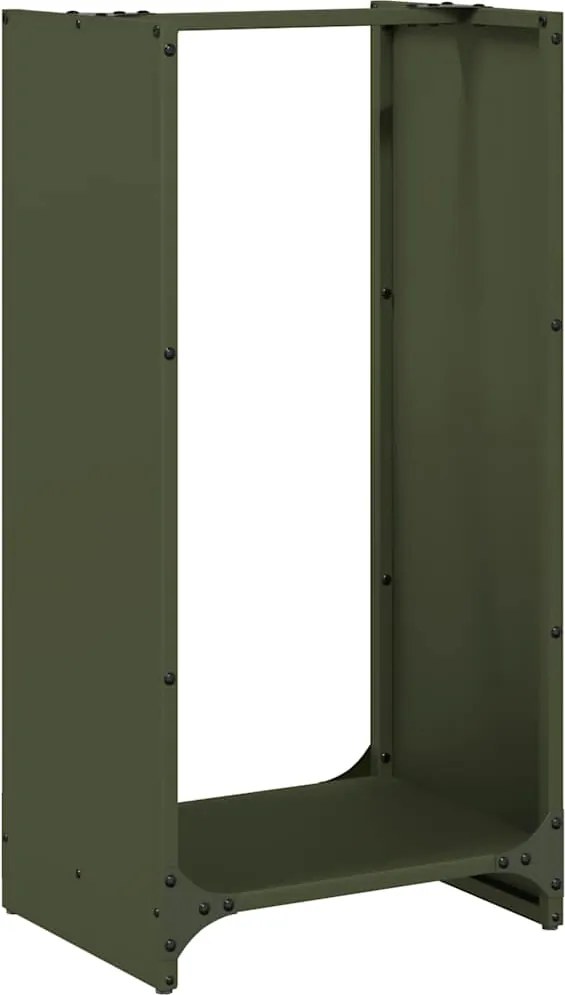 vidaXL olívazöld hidegen hengerelt acél tűzifatároló 40x30x80 cm