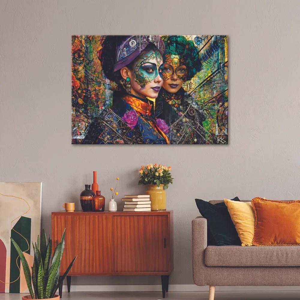 Gario Vászonkép Karneváli női absztrakció Méret: 120 x 80 cm