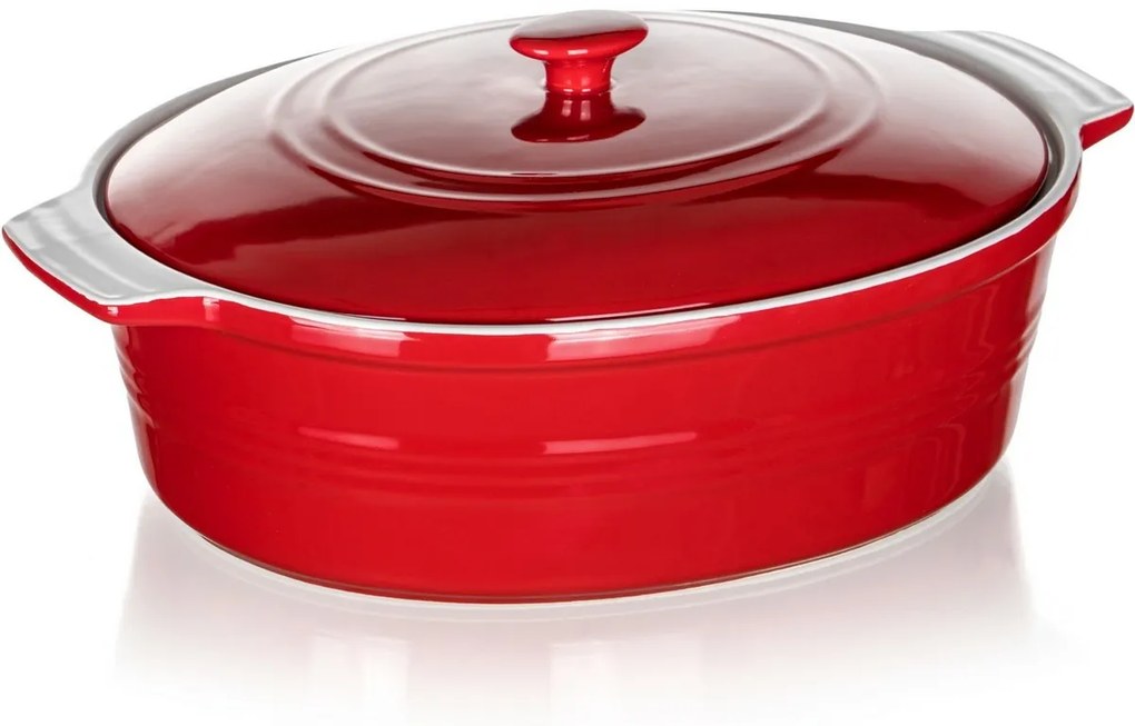 Banquet Culinaria Red foma ovális sütőedény fedéllel 3,6 l, 3,6 l