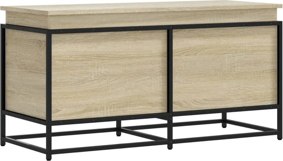vidaXL sonoma tölgy szerelt fa tárolóláda fedéllel 100x40x51,5 cm