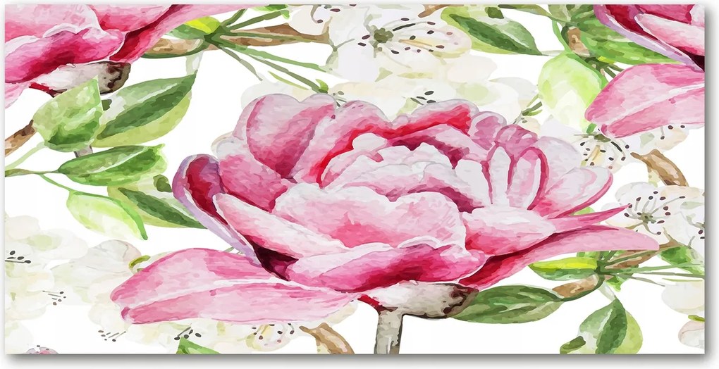 Üvegpanel a konyhába Bazsarózsa 140x70 cm Ragasztó