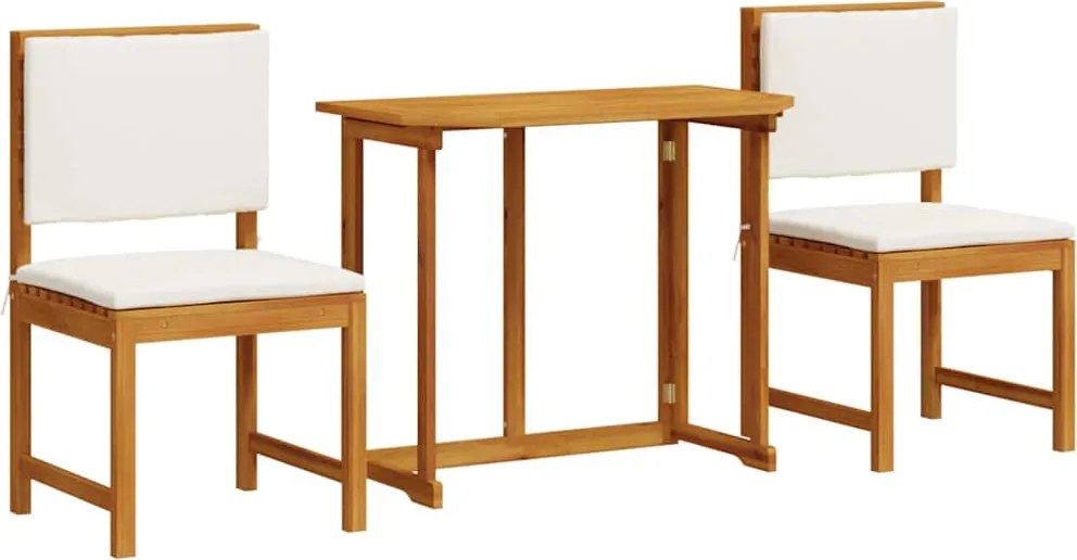 vidaXL Kert Bistro Készlet 3 pcs Barna Tömör Akácfa
