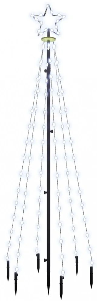 hideg fehér fényű karácsonyfa tüskével 108 LED-del 180 cm