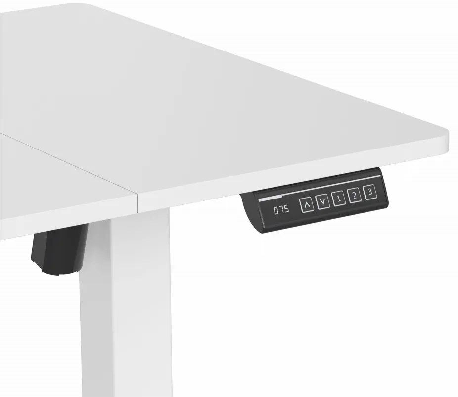 Elektromosan állítható magasságú íróasztal - 140x60cm fehér ülő-/állómunkához - LVN System Lite LV1716