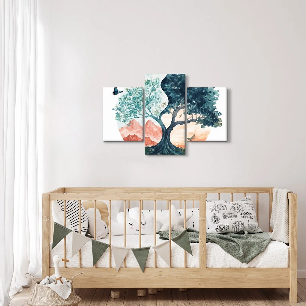 Kép – Akvarellfa tele élettel (90x60 cm)