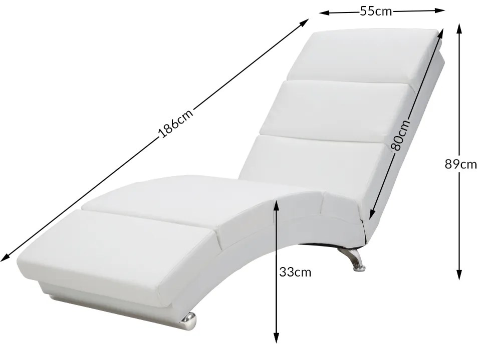 Casaria® London nyugágy masszázs és melegítő funkcióval - fehér