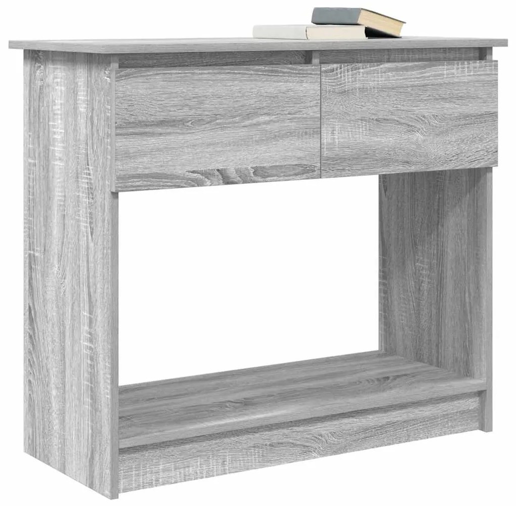szürke sonoma színű konzolasztal fiókokkal 85,5x38,5x74,5 cm