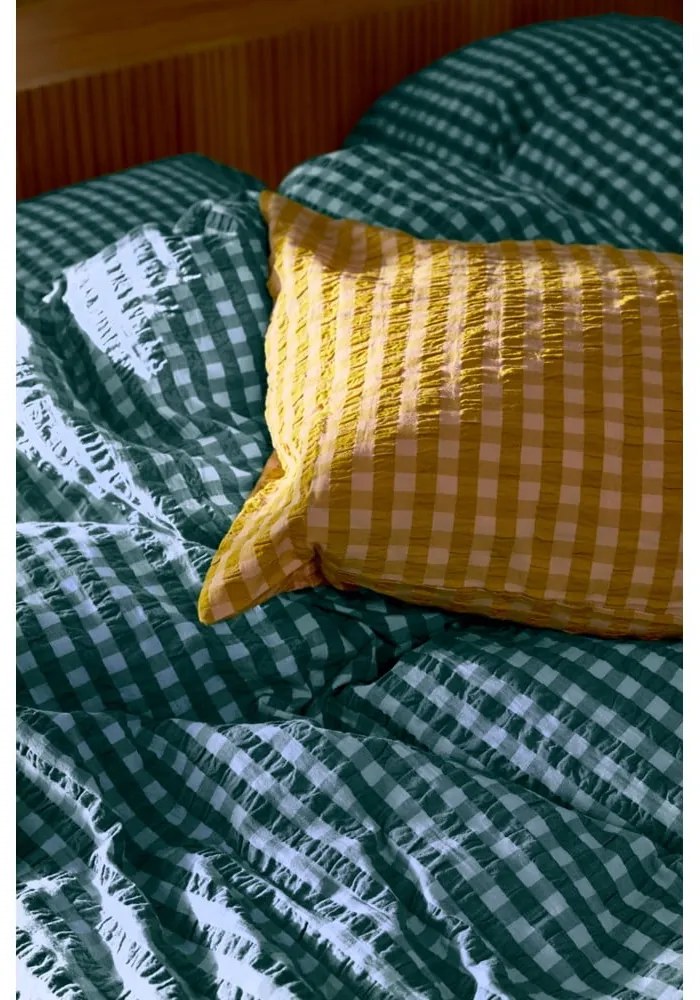 Zöld-kék egyszemélyes krepp ágyneműhuzat 140x200 cm Bæk&Bølge – JUNA