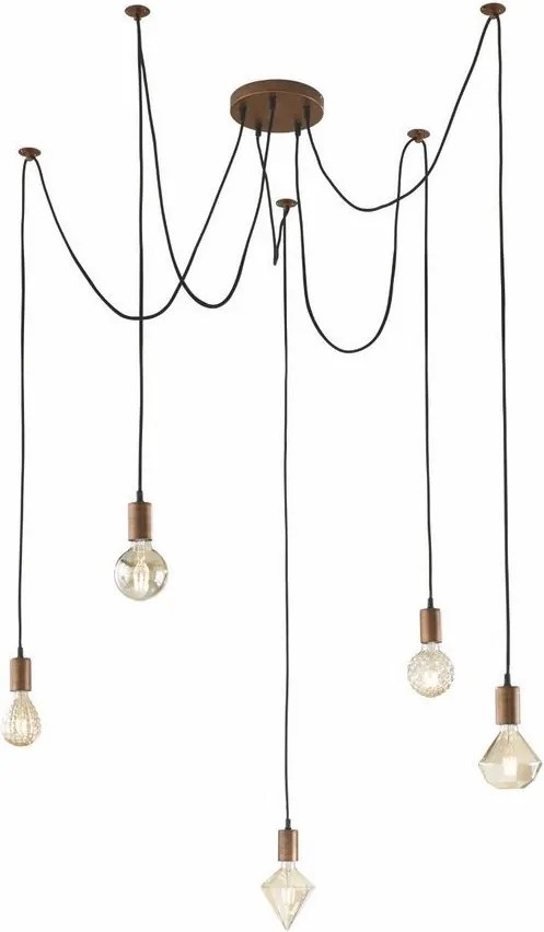 TRIO 310100562 CORD Többágú Függesztett Lámpa Réz E27 IP20