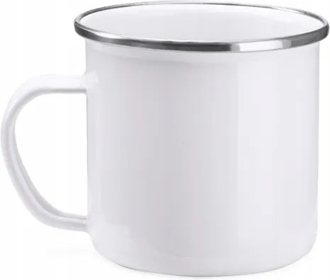 Zománcozott Fém Turista Bögre Prl Retro 380ml Fehér Stamina 4014