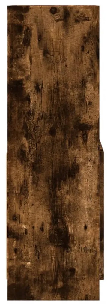 füstös tölgy színű szerelt fa magasszekrény 63 x 33 x 100 cm