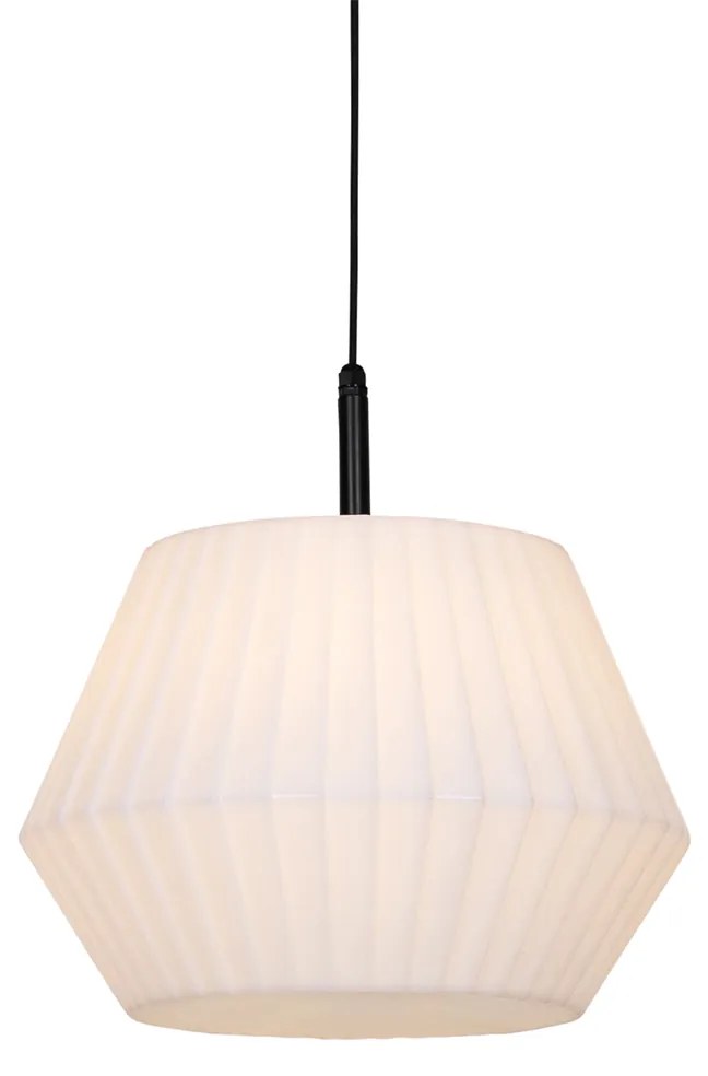 Modern kültéri függőlámpa fekete fehér árnyékolóval 45,6 cm IP44 - Robbert