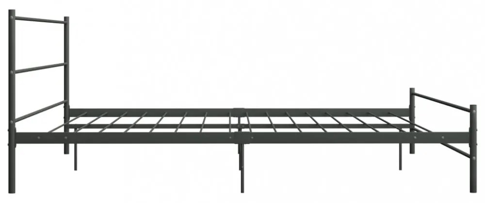 szürke fém ágykeret 200 x 200 cm