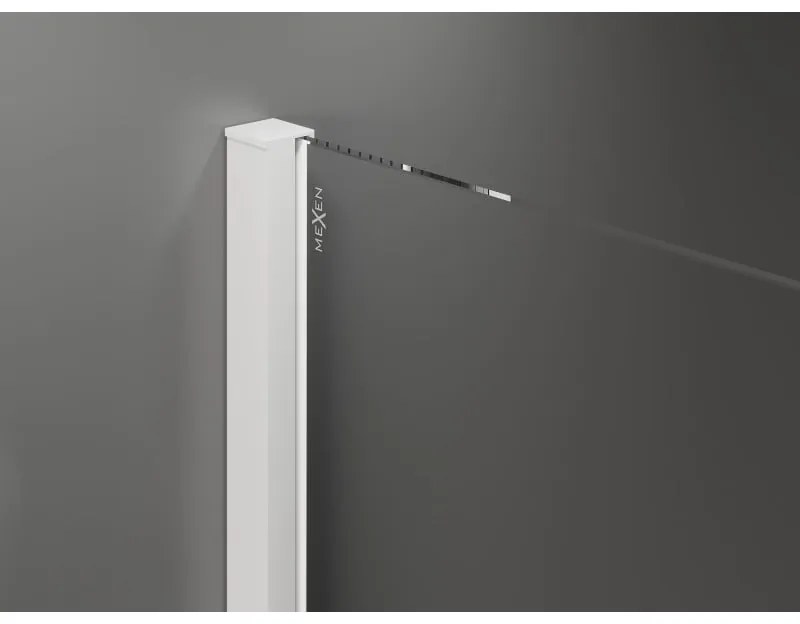 Mexen Velar, nyitható tolóajtó 110x200 cm, 8 mm átlátszó üveg, fehér profil, 871-110-000-01-20