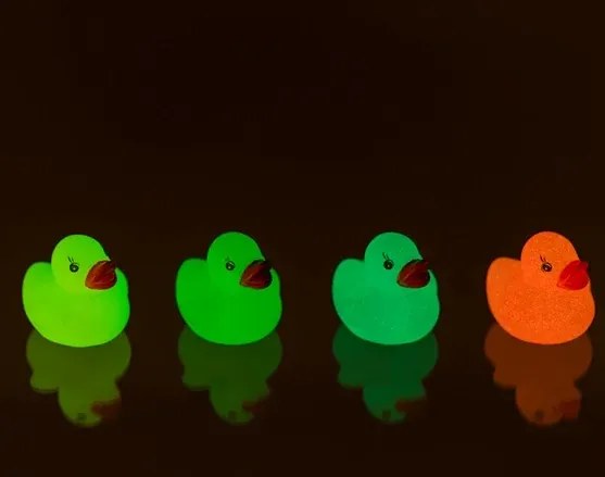 Mini sötétben világító gumikacsa - különféle típusok