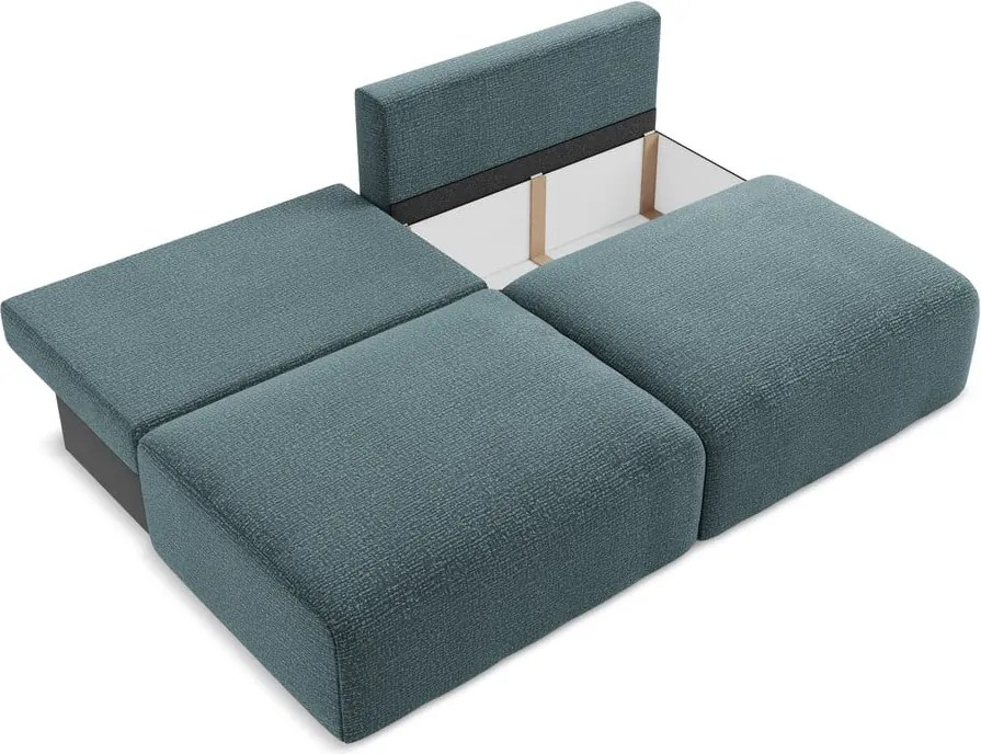 Türkiz kinyitható-tárolóhelyes kanapé 216 cm Kalena – Makamii