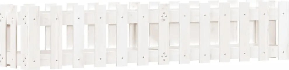 vidaXL fehér tömör fenyőfa kerti magaságyás kerítéssel 150x30x30 cm