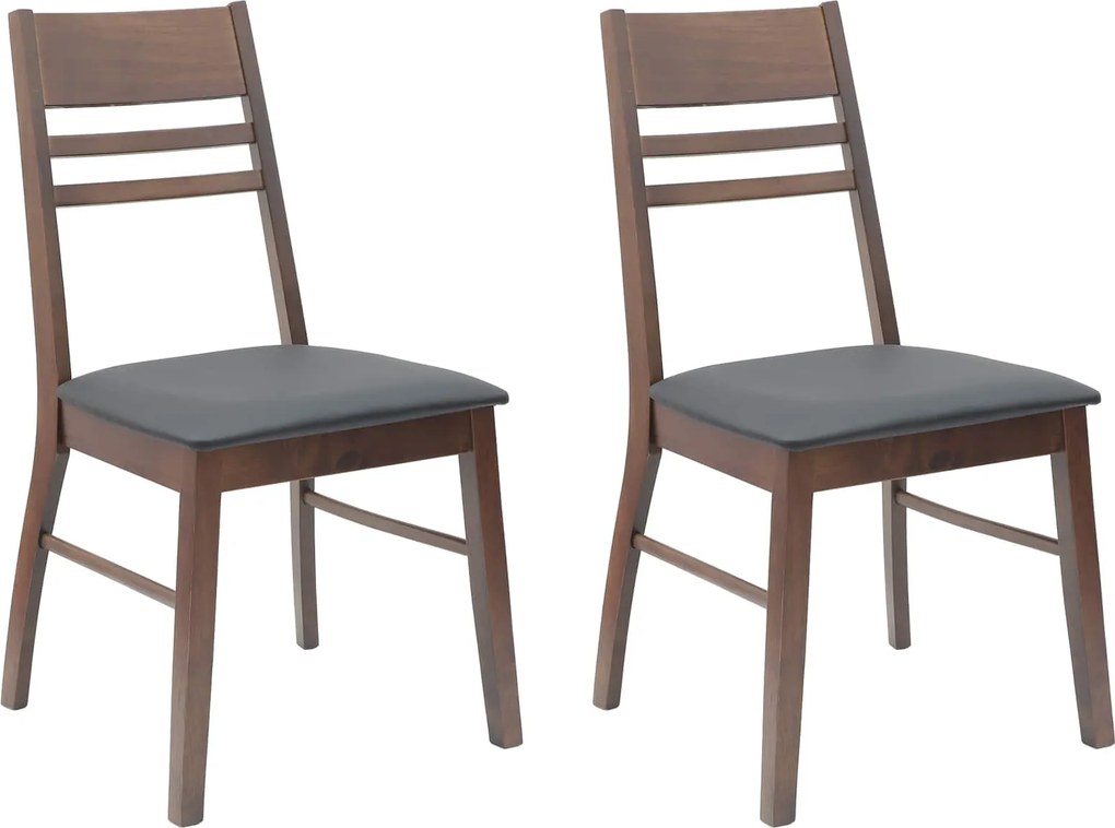 vidaXL Étkező Székek 2 pcs Világos Barna 43 x 54 x 89 cm Tömör Gumi Fa