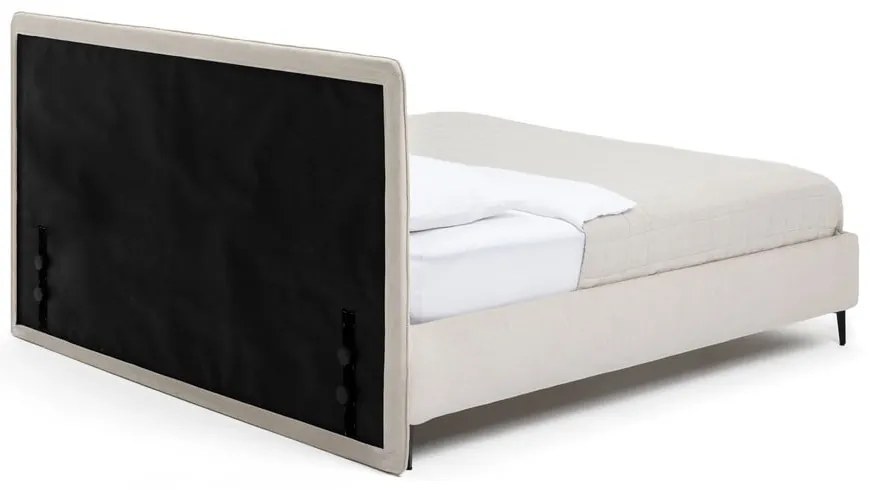 Bézs színű kárpitozott franciaágy matraccal és ráccsal 180x200 cm Noira Slim - Bonami Selection