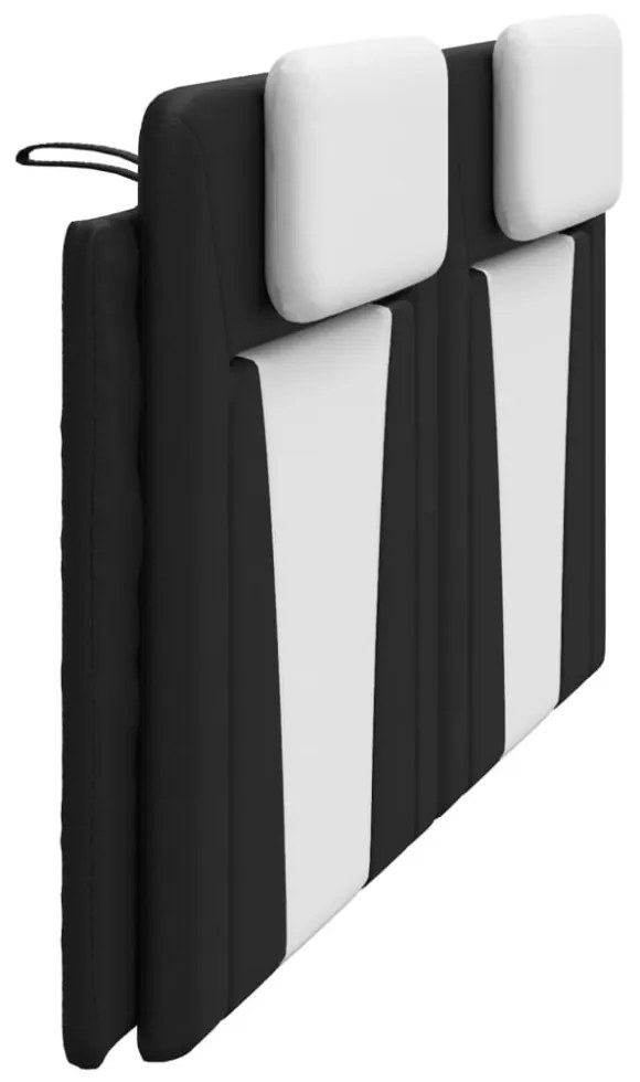 fekete és fehér műbőr fejtámla párna Viana 200 cm