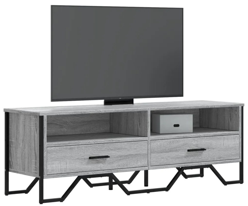 szürke sonoma színű szerelt fa TV-szekrény 122 x 34 x 41 cm