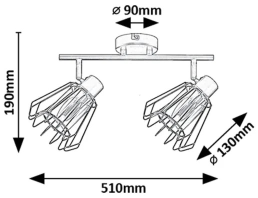 Rabalux 73068 - Spotlámpa EMERENCIA 2xE14/40W/230V