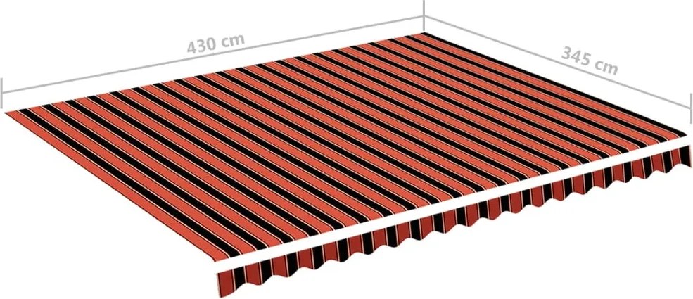Narancssárga és barna csere napellenző ponyva 4,5 x 3,5 m