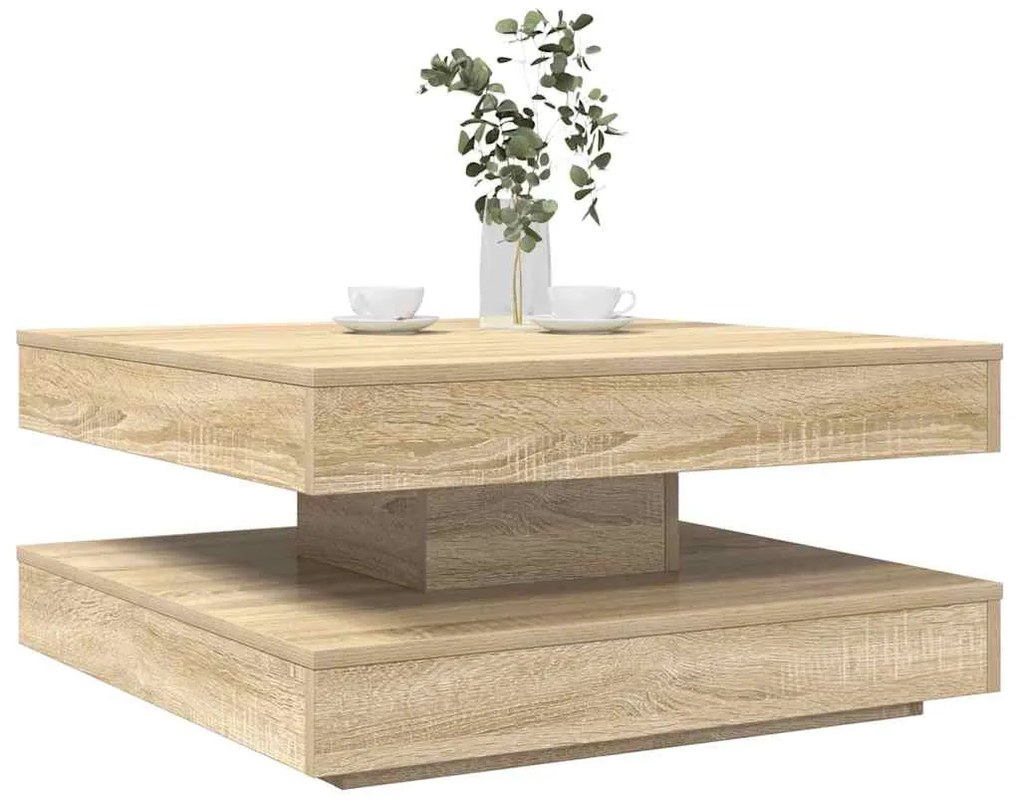 Sonoma tölgy dohányzóasztal 360 fokban forgatható 70x70x34,5 cm