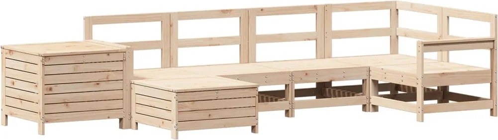 vidaXL 7 részes tömör fenyőfa kerti kanapészett