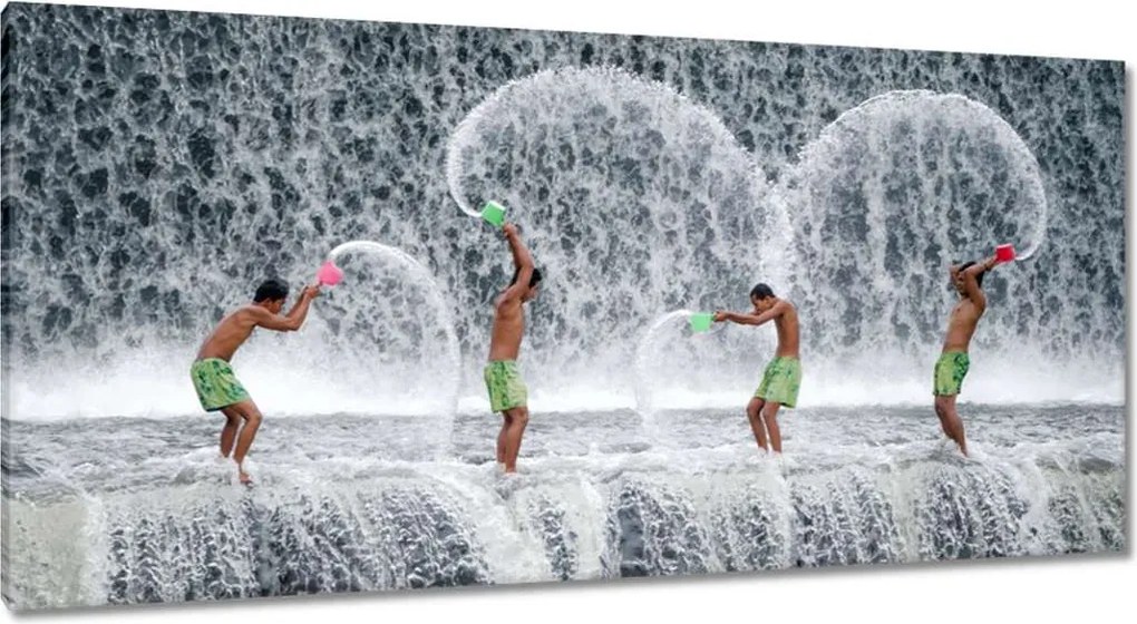 Festmények 115x55 Vízesés Tájképek