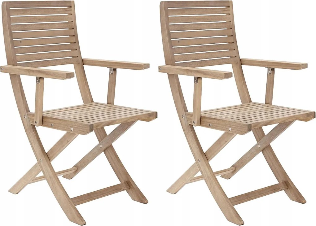 Solaris kerti szék karfákkal, összecsukható, akácfa, 56 x 50,5 x 91 cm