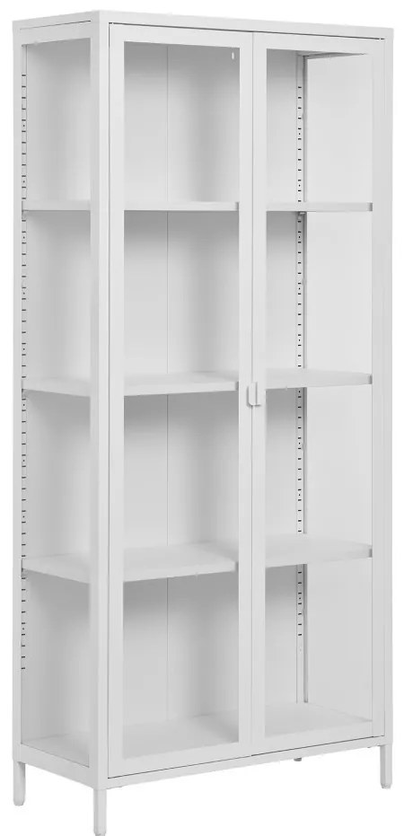 Brisbane vitrin, 2 üvegajtó, acél, fehér 80x35x175 cm