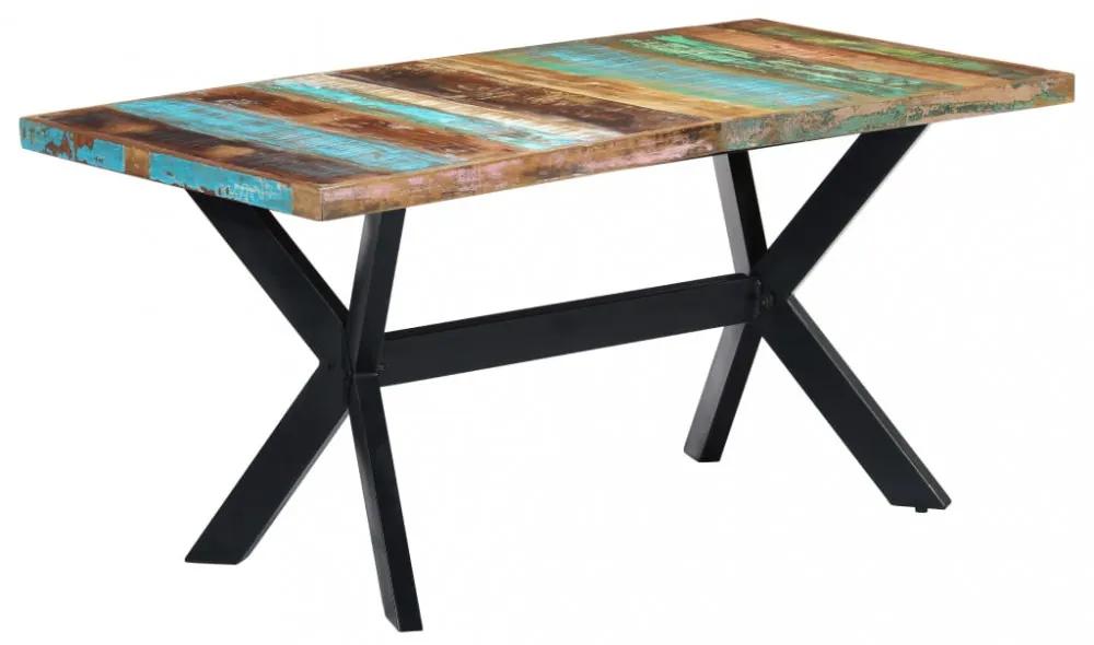 Tömör újrahasznosított fa étkezőasztal 160 x 80 x 75 cm
