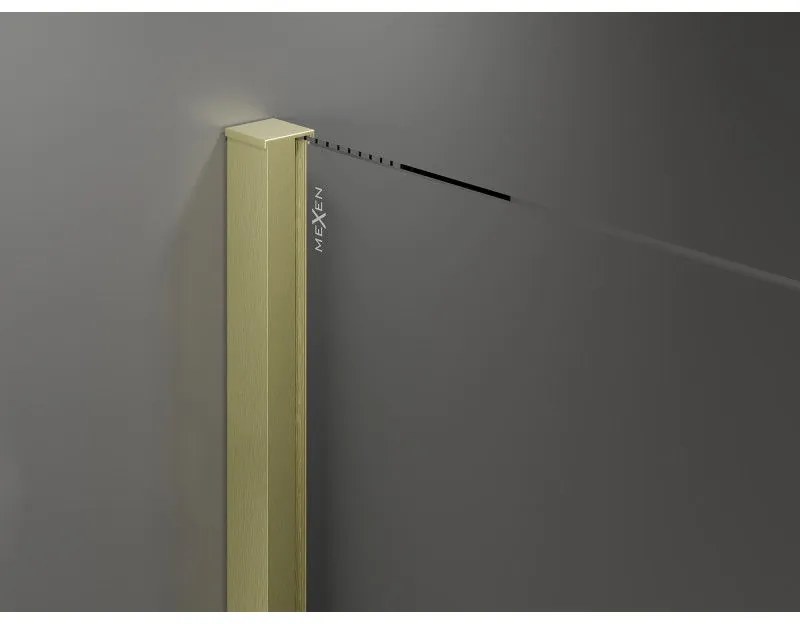 Mexen Velar, zuhanykabin tolóajtóval 90 (ajtó) x 85 (fal) cm, 8mm átlátszó üveg, arany matt, 871-090-085-01-55