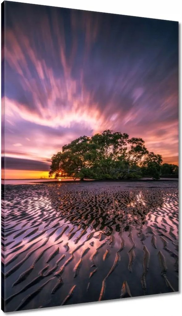 Vászonkép 60x90 Gyönyörű lila tájkép