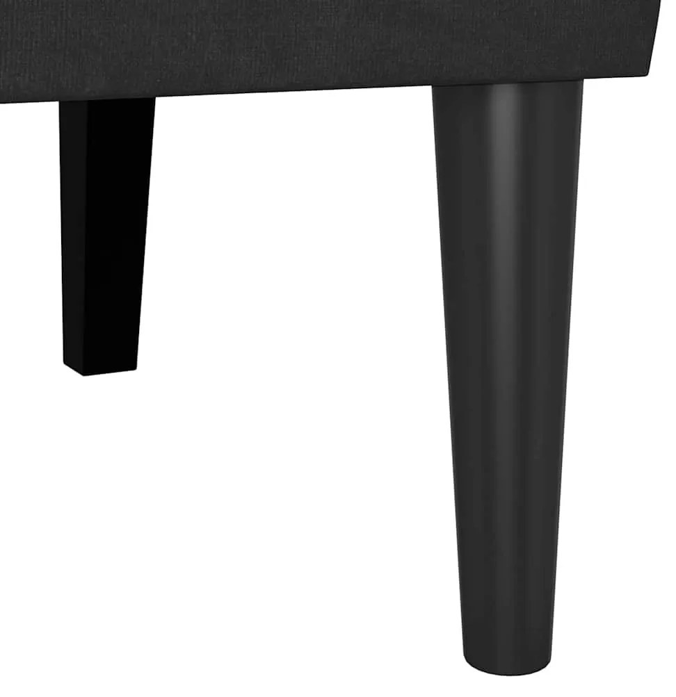 Chesterfield Pad Fekete 112 x 65,5 x 75 cm Bársony