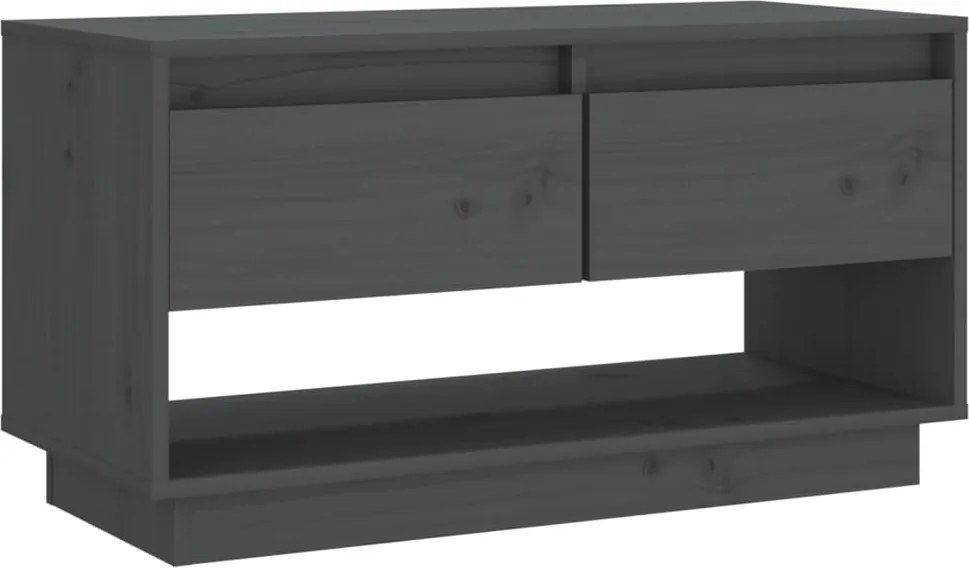 vidaXL szürke tömör fenyőfa TV-szekrény 74x34x40 cm