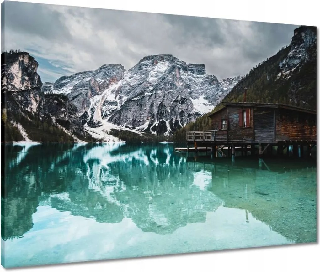 Vászonkép 80x60 Faház a hegyekben