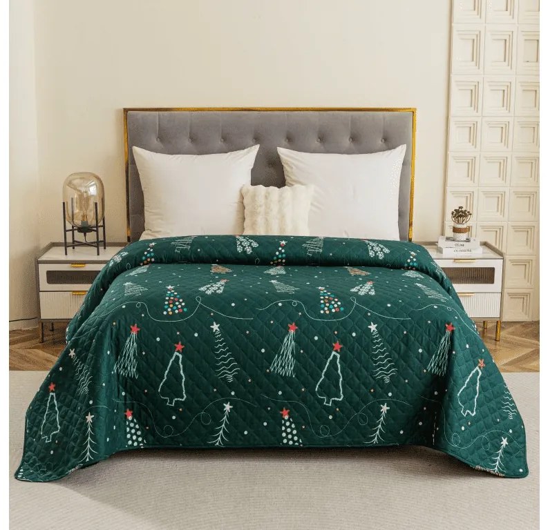Ágytakaró CHRISTMAS DRIFT zöld Méret: 170 x 210 cm