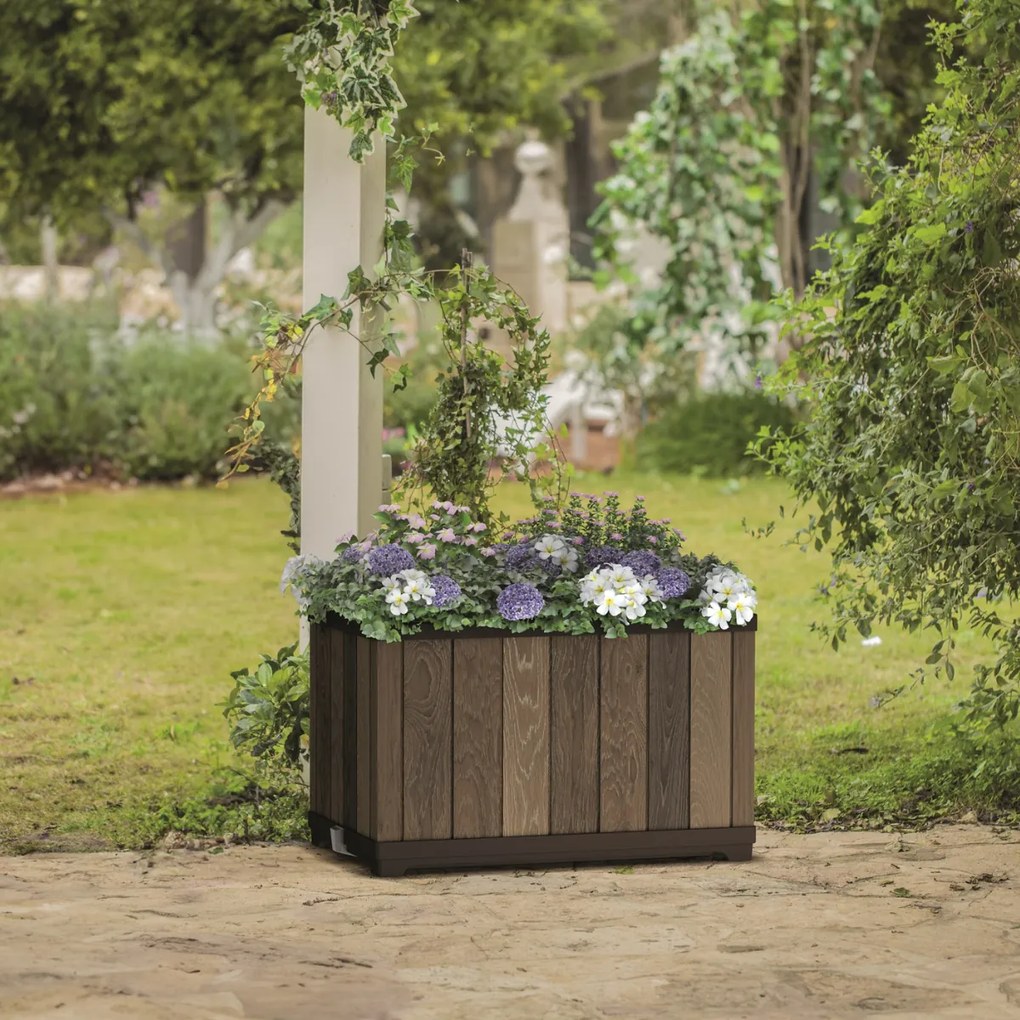 Keter virágcserép Deco Rectangle 45,5 x 76 x 45,5cm, barna