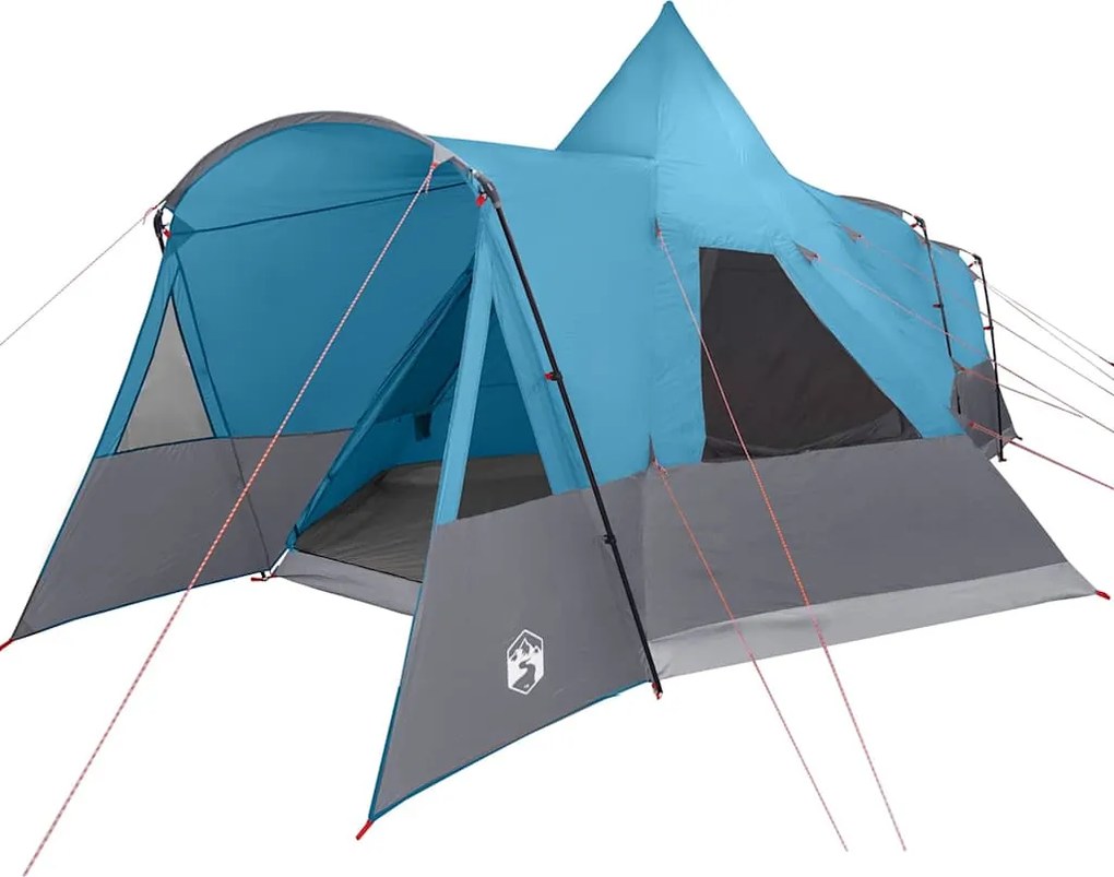 vidaXL Teepee sátor 8 fős tetővel tárolóval Kék 720 x 465 x 295 cm