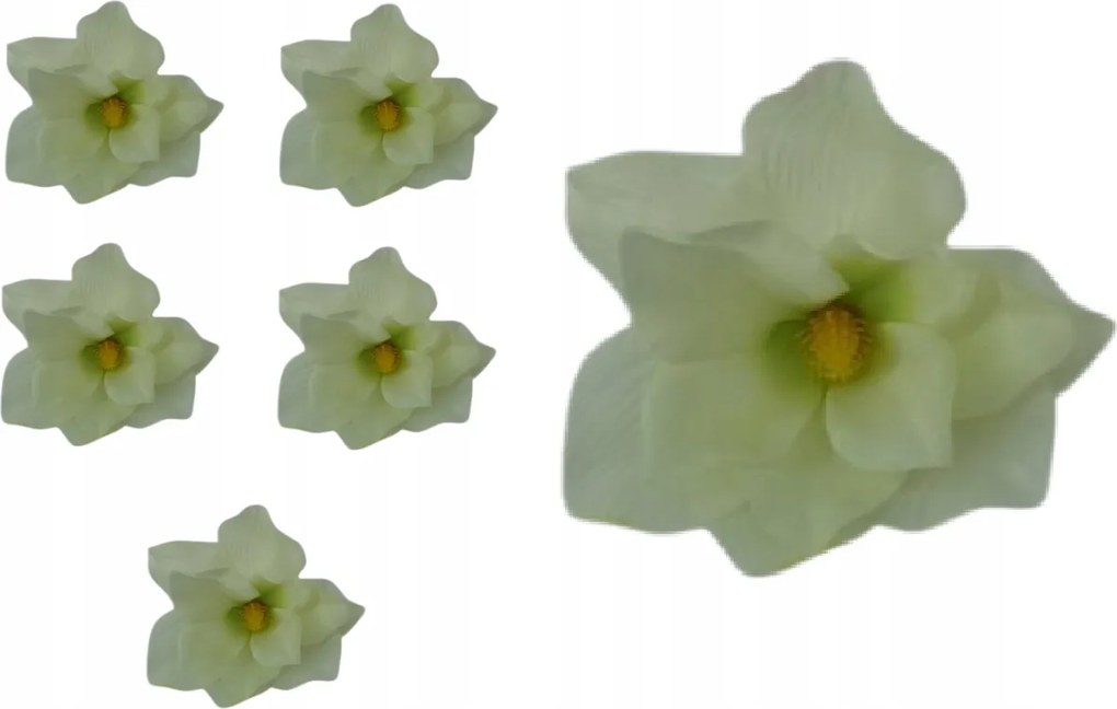 6x Mesterséges magnólia csomózó fej Mesterséges Virágok Magnólia